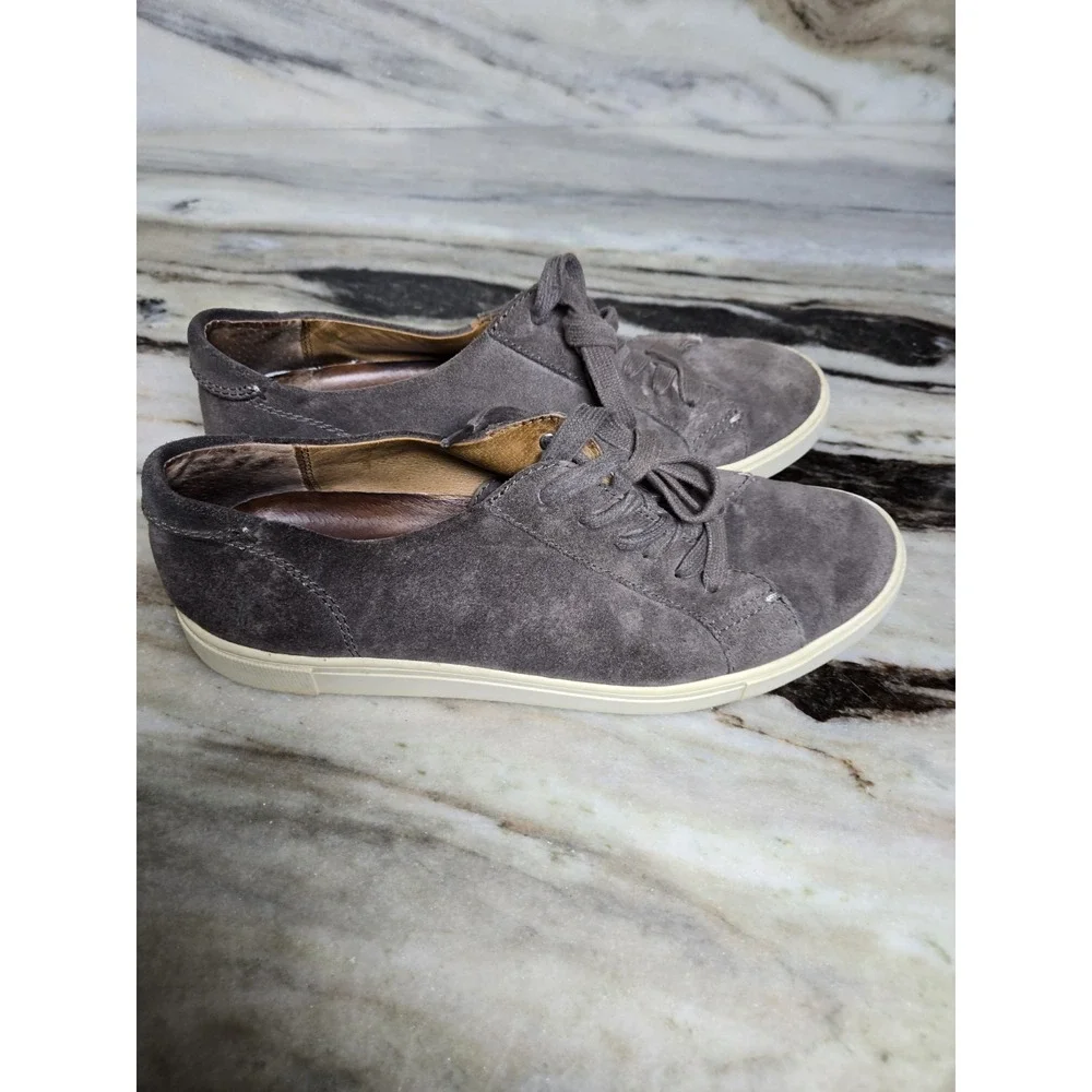Frye Sneaker Womens Size 10 Suede Brown Gemma Low Casual‎